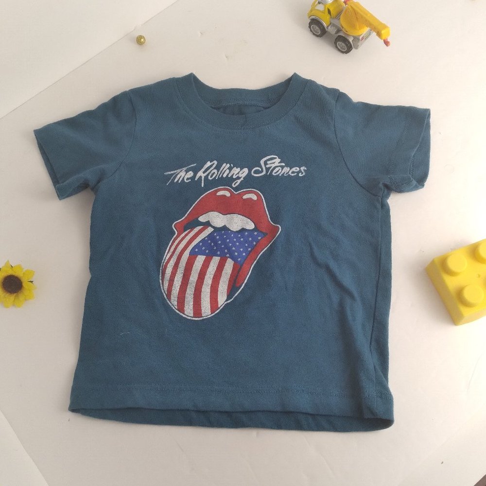 Blue Rolling Stones Shirt (18 mo Unisex Baby),  Flag Mouth